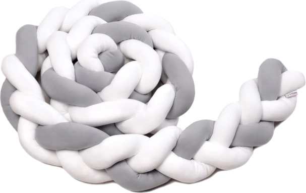 Paracolpi intrecciato 180 cm bianco + grigio