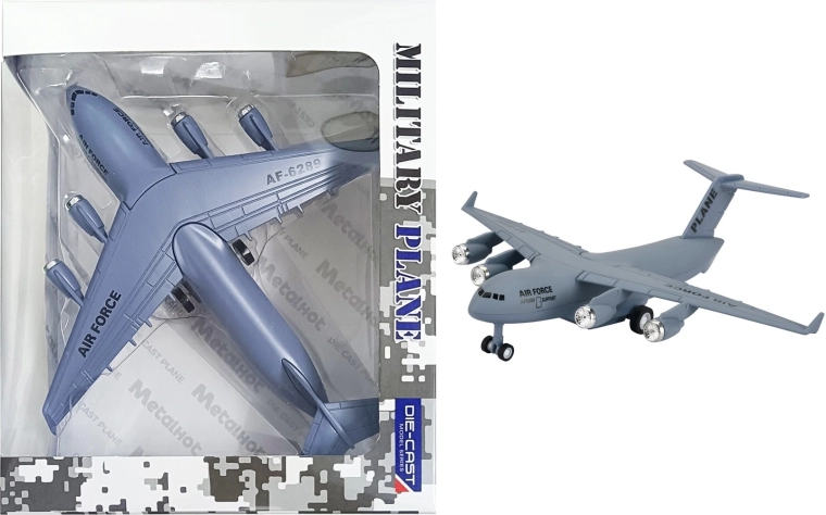 Modello in metallo dell’aereo BOEING C-17 1:300 con luci e suoni