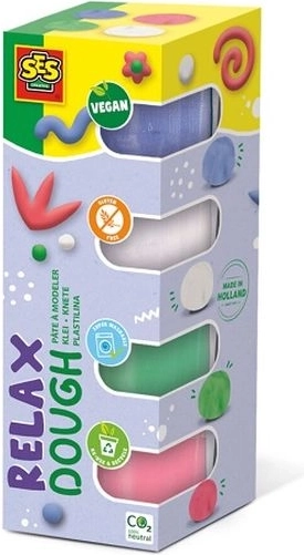Plastilina SES Relax – colori pastello 4×90 g