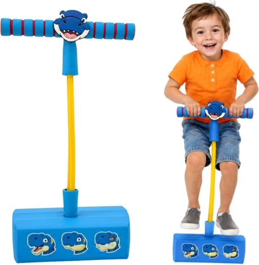 Woopie pogo jumper in schiuma per bambini – dinosauro blu