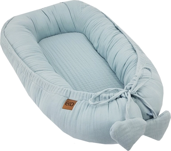 Nido in mussola EKO per neonato blu 90 × 60 cm