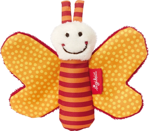 Sigikid primo peluche farfallina con fruscio arancione