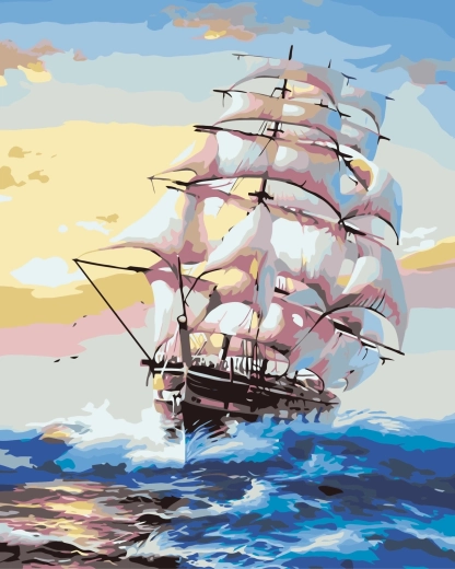 Norimpex Dipingere con i numeri Veliero 40 × 50 cm