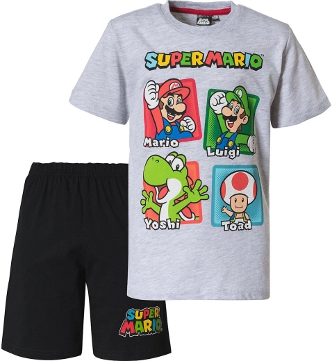 Pigiama per bambini Super Mario grigio e nero