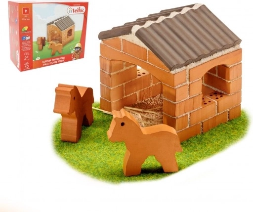 Set di costruzione Teifoc Piccola stalla in scatola 18x15x8 cm