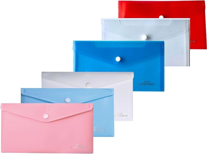 Cartelline con bottone DL CONCORDE, mix di colori