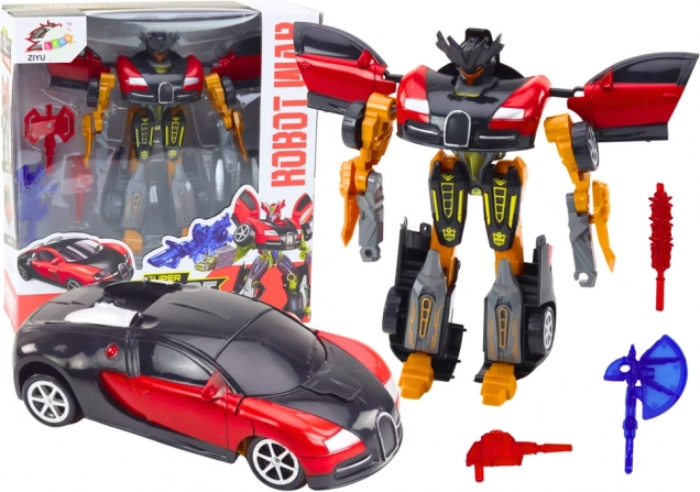 Robot auto rosso 2 in 1 con accessori