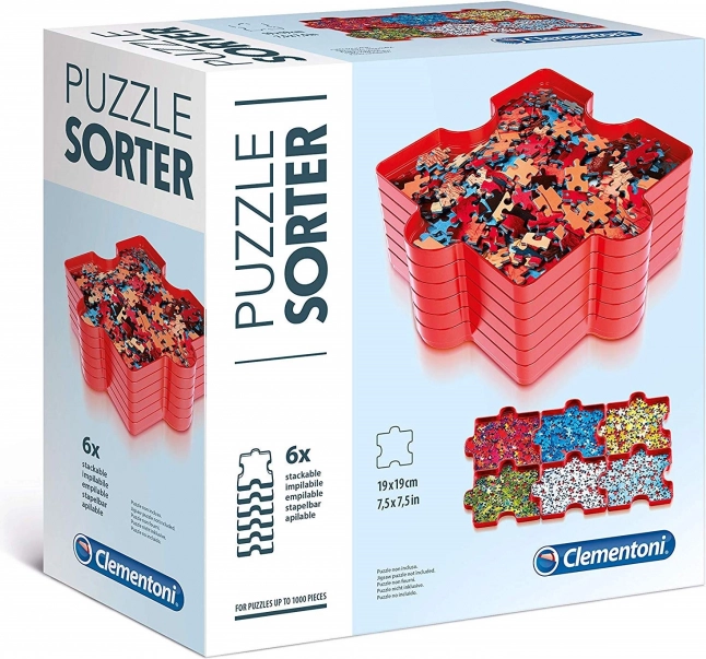 Clementoni ordinatore per puzzle – set da 6 vassoi