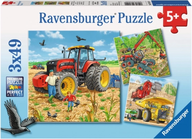 Puzzle Ravensburger grandi macchine 3x49 pezzi