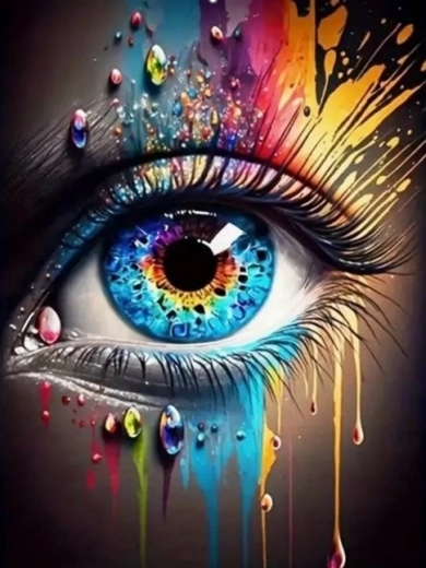 pittura diamantata occhio colorato 30 × 40 cm