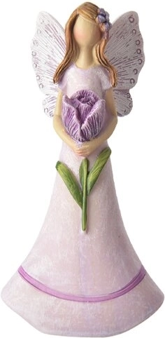 Statuetta decorativa Fata in poliresina viola 11 cm