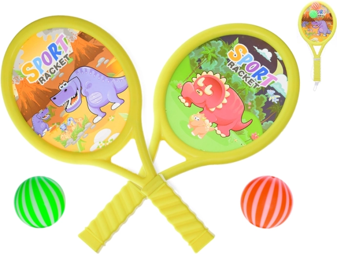 Set di racchette in plastica 40 cm con palline (2+2)