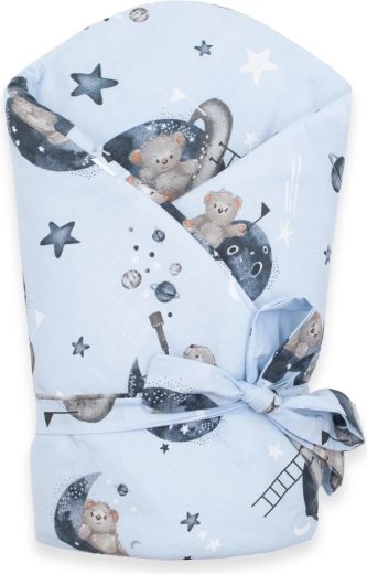 Fascia avvolgente per neonati New Baby orsetto nello spazio 80 × 80 cm
