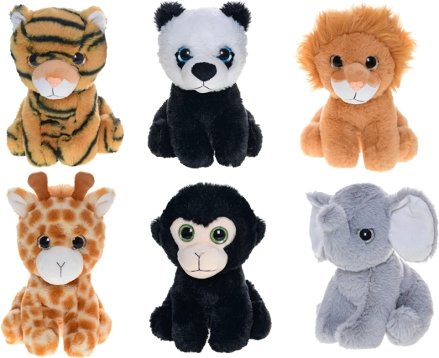 Peluche animale safari con grandi occhi 20 cm
