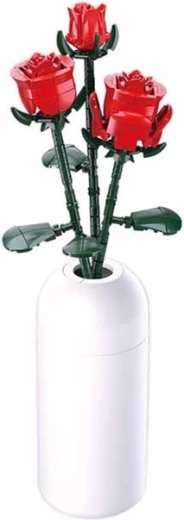 Sluban rosa rossa in vaso – set di costruzione Flowers