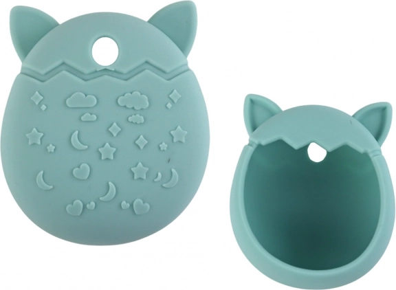 Custodia in silicone per Tamagotchi con design di gatto e tonalità turchese