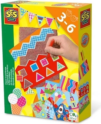 Set creativo SES per bambini – punzonatura con punteruolo