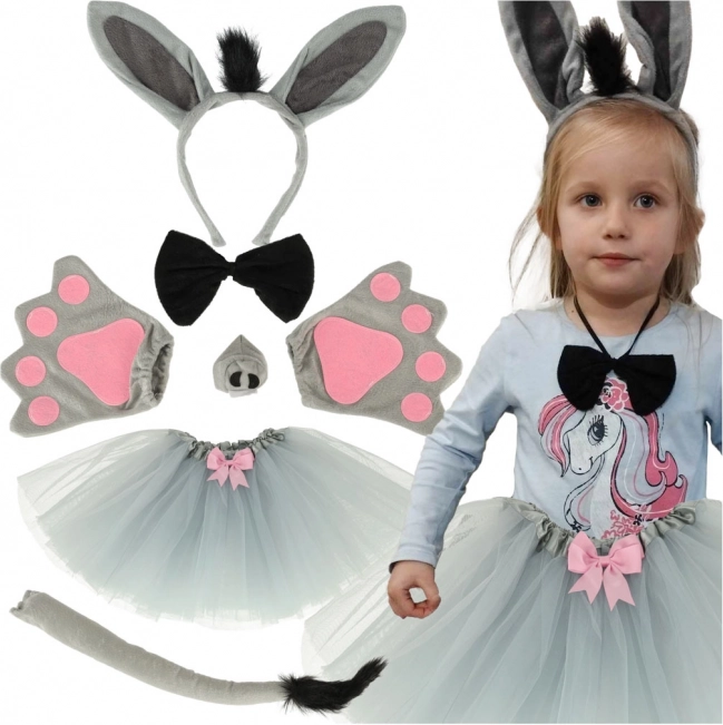 Costume da Asinello per Bambini con Accessori, 7 Pezzi
