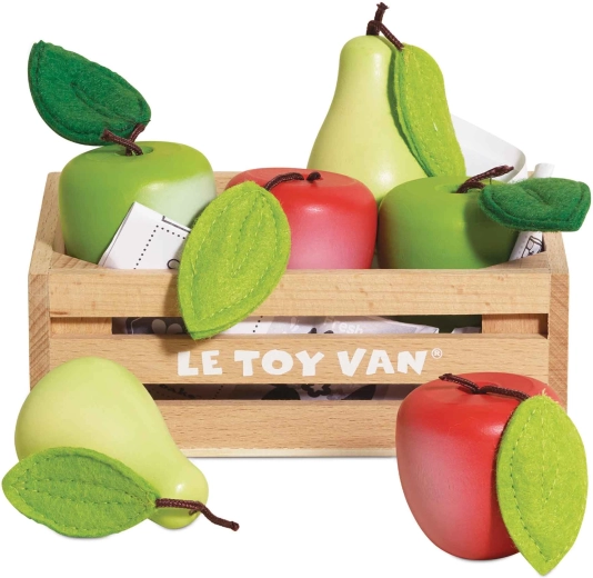 Le Toy Van cassetta di legno con mele e pere per il negozio dei bambini