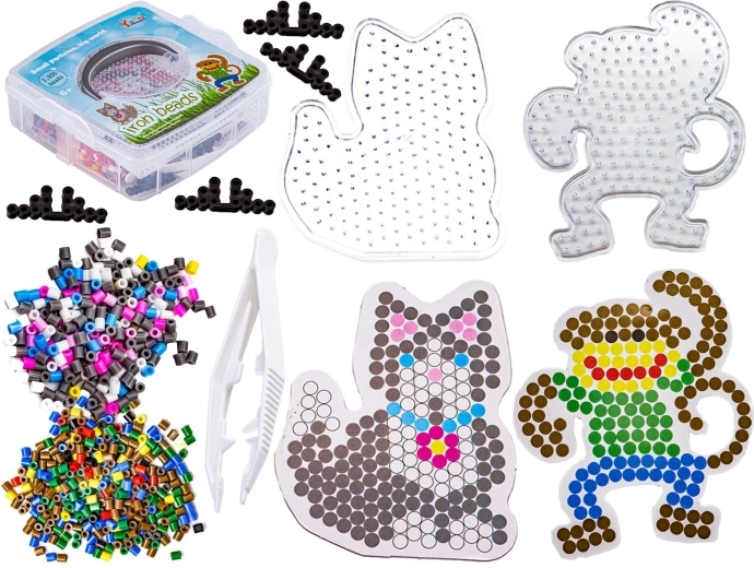 Perline da stirare in valigetta con sagome gatto e scimmia (2000 pz)