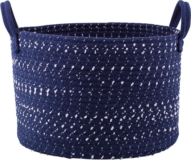 Cesto portaoggetti intrecciato blu navy 32 × 32 × 22 cm