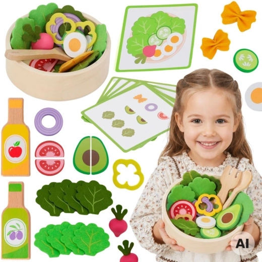 Viga set in legno per preparare l’insalata 18m+