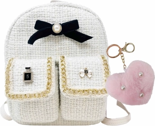 Zainetto per bambini Hot Focus con ciondolo pompon bianco