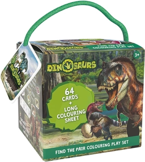 Memory da viaggio con disegni da colorare – dinosauri