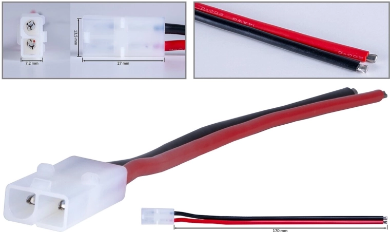 Connettore Tamiya con cavo in silicone da 2,5 mm², 17 cm