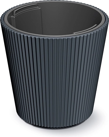 Vaso Milly con inserto interno, diametro 17,6 cm, antracite