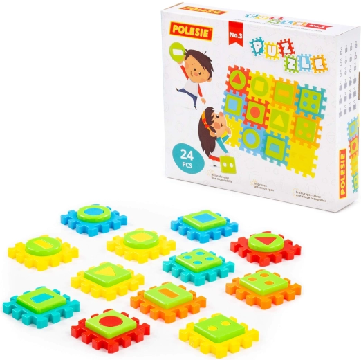 Puzzle a incastro per bambini con forme, 24 pezzi in scatola