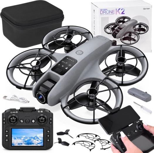 Drone con videocamera radiocomandato con controller LCD