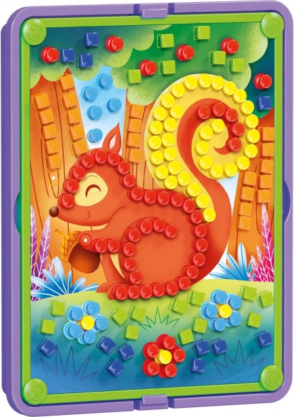 Quercetti mosaico Pin Bosco – mosaico a pioli per bambini con motivi del bosco