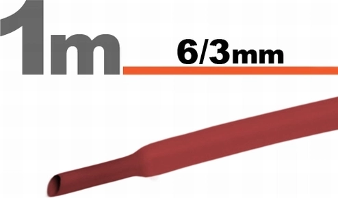 Guaina termorestringente rossa 6/3 mm