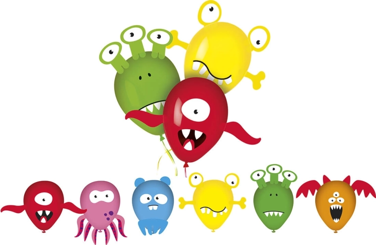 Palloncini con immagini MY PARTY Monsters, 6 pz