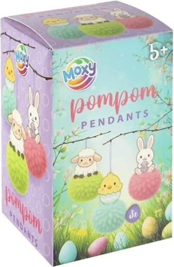 Decorazioni pasquali sospese con pon pon, 3 pz