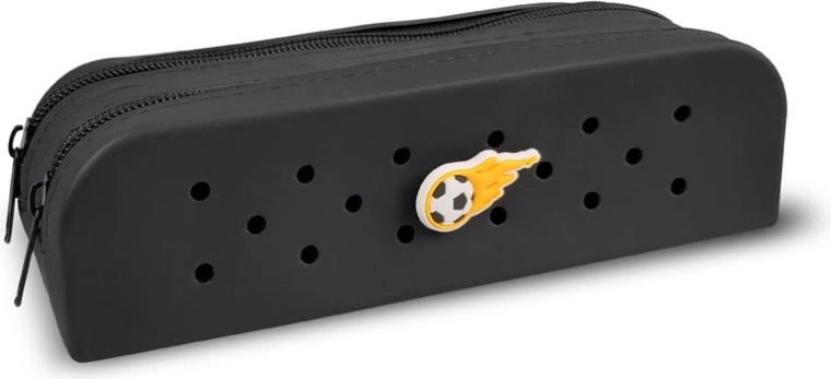 Astuccio in silicone doppio Gifty nero con pin decorativo