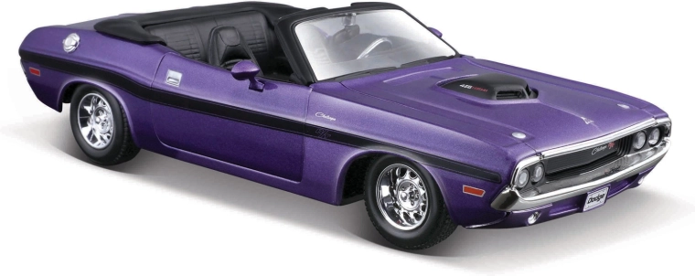 Maisto 1970 Dodge Challenger R/T cabrio – modello in metallo 1:24, viola metallizzato