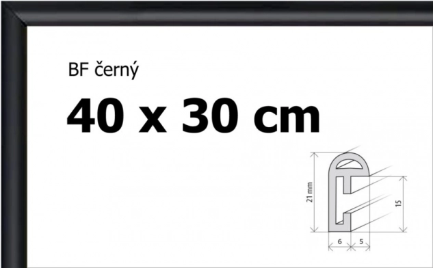 Cornice in plastica 40x30 cm nera