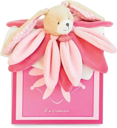 Set regalo – copertina coccola in peluche con coniglietto rosa 28 cm