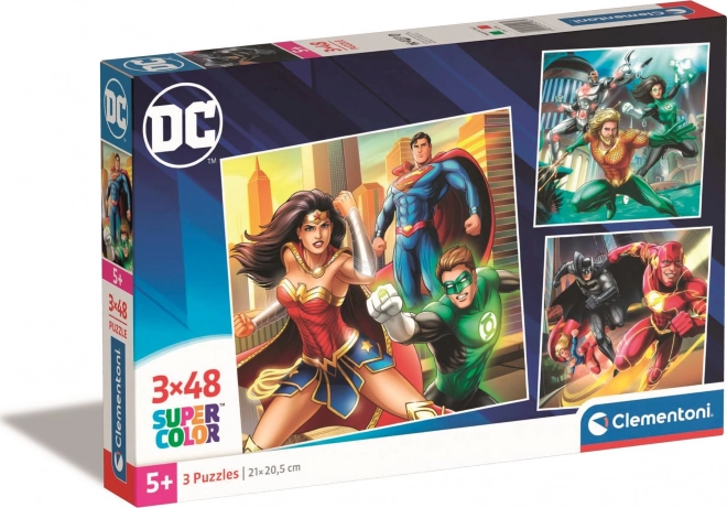 Puzzle 3×48 pezzi DC Justice League di Clementoni