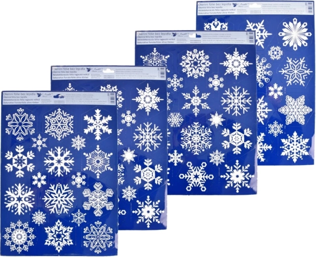 Pellicola decorativa per finestre con fiocchi di neve per vetro 30 × 42 cm (assortimento 4 varianti)