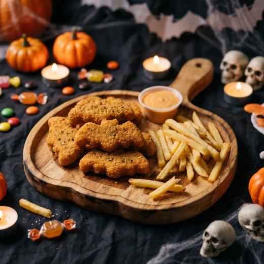 Vassoio da portata in legno a forma di zucca per Halloween