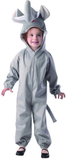 Costume di carnevale da elefante per bambini XS (92–104 cm)