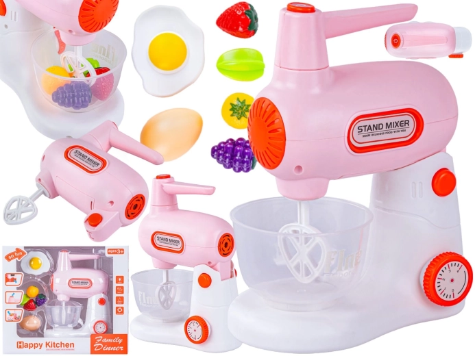 Robot da cucina per bambini rosa – mixer planetario con ciotola e accessori