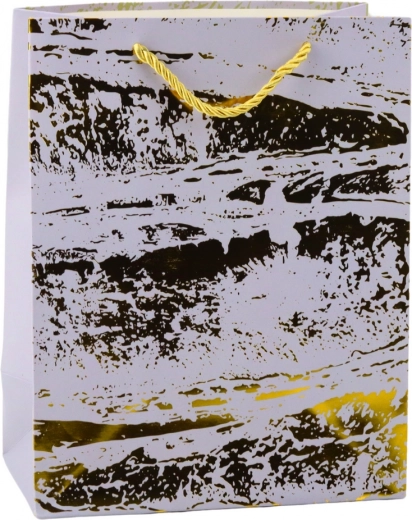 Elegante borsa regalo con decorazioni dorate 23 x 18 x 10 cm