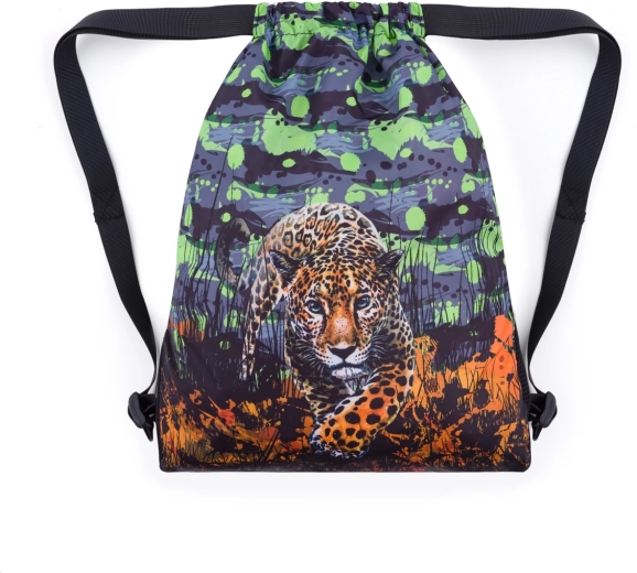 Bagmaster sacchetto scolastico per scarpe di ricambio e ginnastica prim leopardo