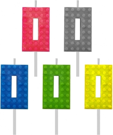 Candela di compleanno a quadretti numero 0, 5,5 cm