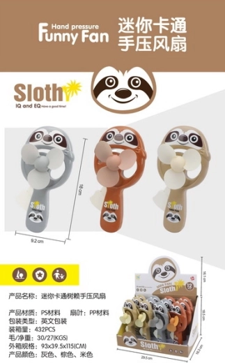 Ventilatore manuale bradipo 18 cm