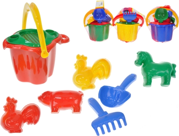 Set per sabbia per bambini 8 pezzi in rete